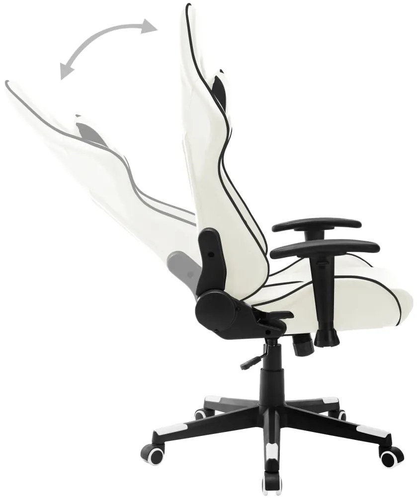 Cadeira de gaming couro artificial branco e preto