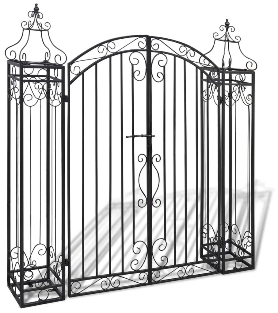 vidaXL Portão de jardim ornamental 122x20,5x134 cm ferro forjado