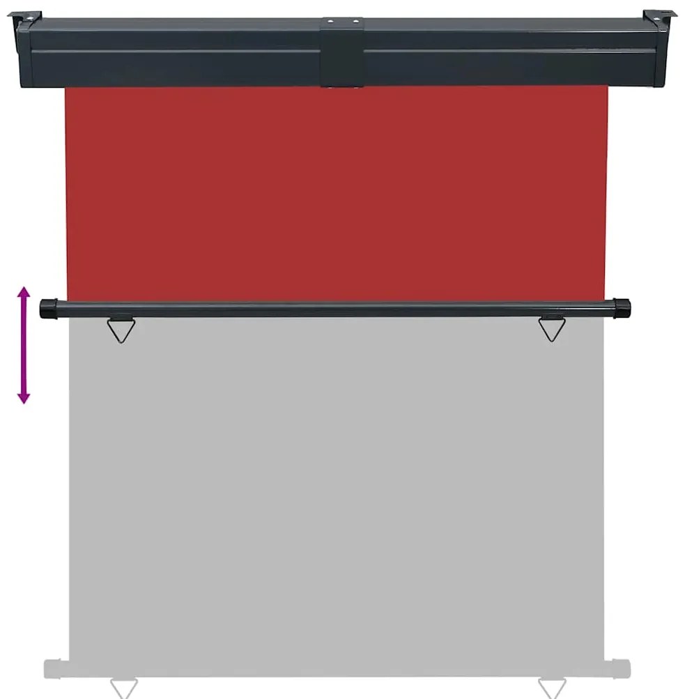 Toldo lateral para varanda 165x250 cm vermelho