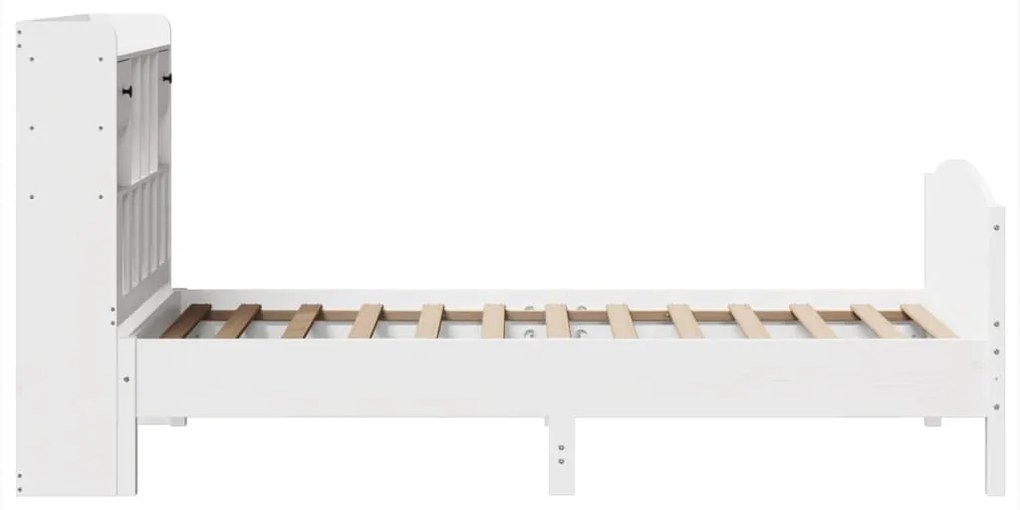 Cama com estante sem colchão 90x190 cm pinho maciço branco