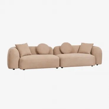 Sofá Modular De 2 Peças Em Chenille Coco Chenille Grossa Castanho Latte - Sklum