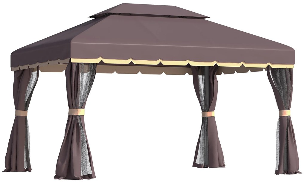 Pérgola de Jardim 4x3m Pérgola de Alumínio com Teto de Ventilação 4 Co