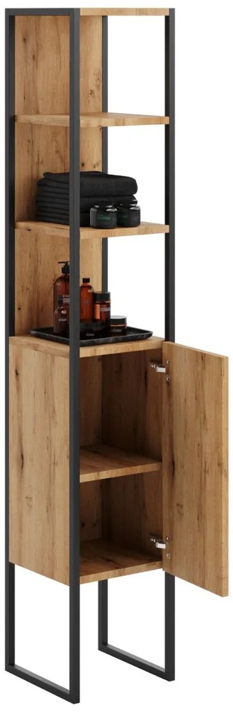 Coluna de casa de banho AURA 180 x 33 x 33 cm cor carvalho artesanal