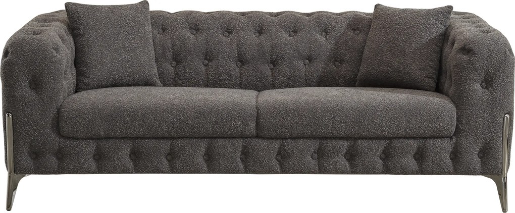 Sofá Cindy (202cm | Veludo ou linho) - Cinzento