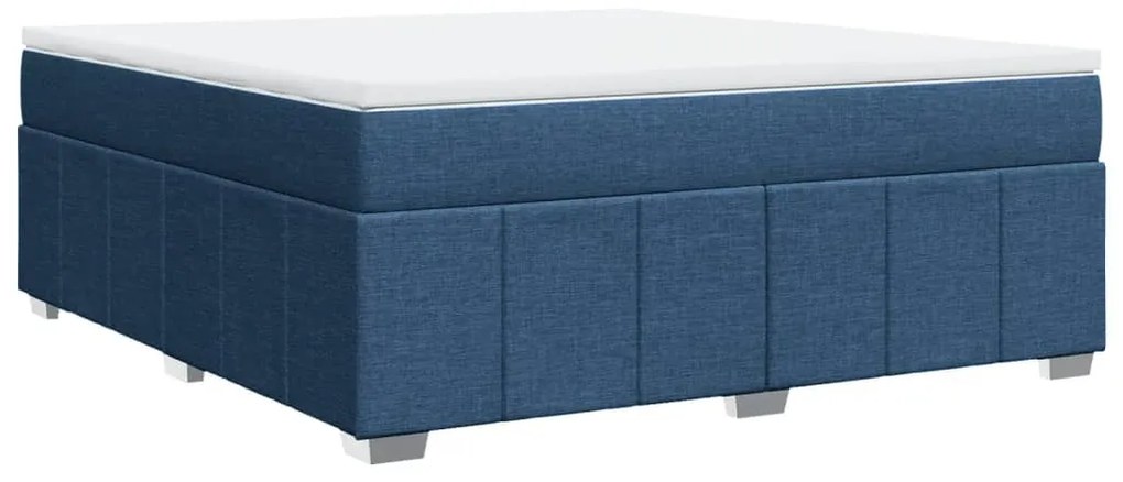 Cama com molas/colchão 180x200 cm tecido azul