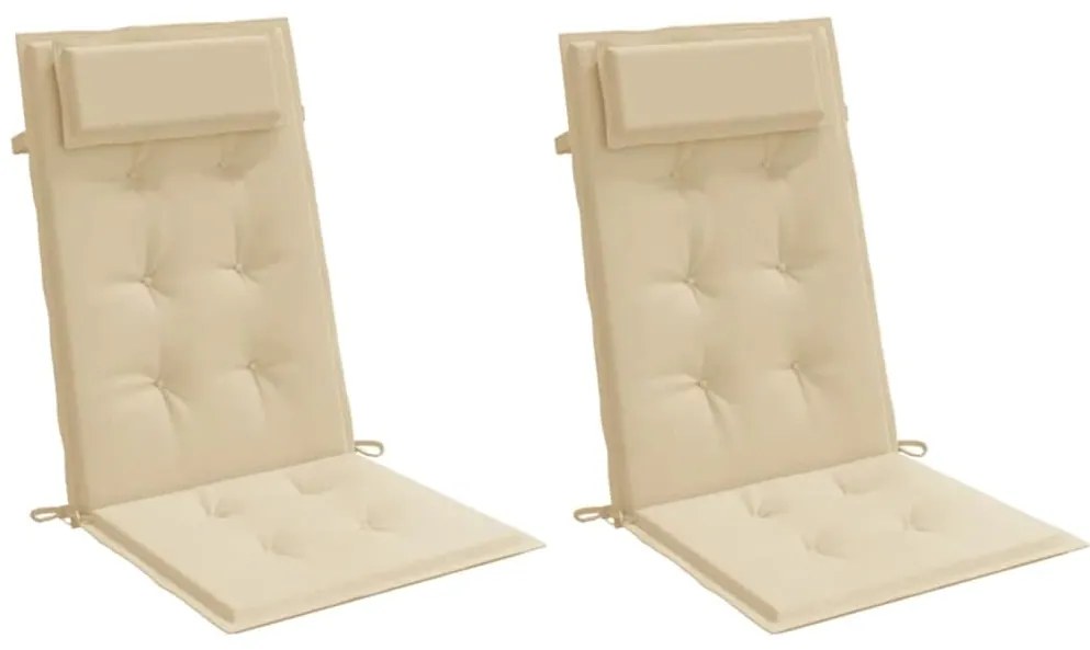 Almofadões p/ cadeira encosto alto 2 pcs tecido oxford bege
