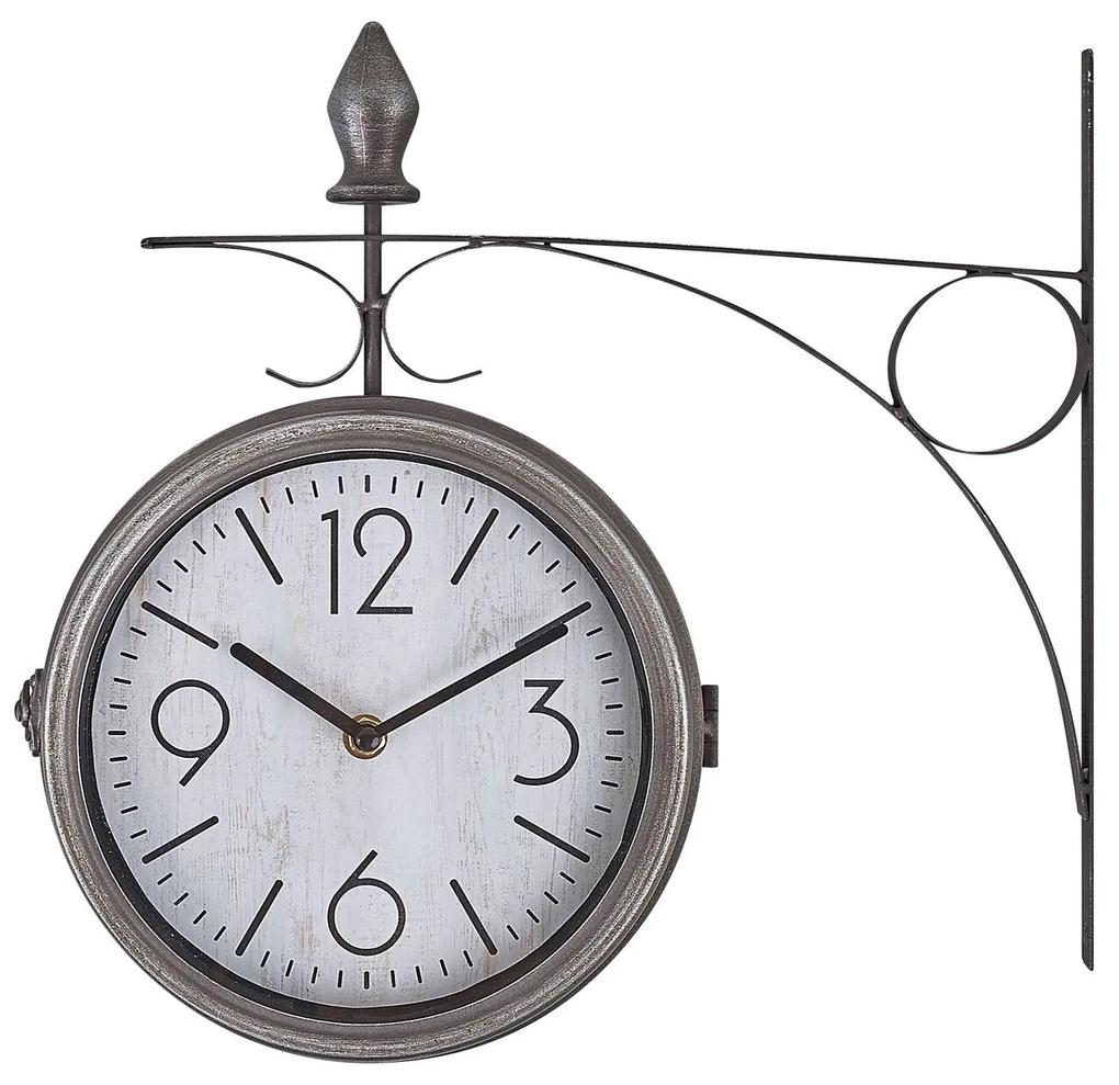 Relógio de parede 22 cm branco e prateado ROMONT Beliani