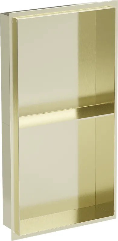 Mexen X-Wall-NR prateleira embutida sem flange com prateleira 60 x 30 cm, dourado escovado - 1951603010S