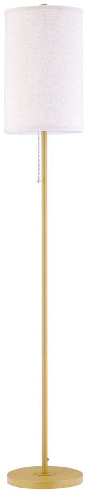 HOMCOM Candeeiro estilo 40 W Máx. Base de Aço Dourado Abajur de Linho Creme 25,5x25,5x157 cm Dourado e Bege | Aosom Portugal