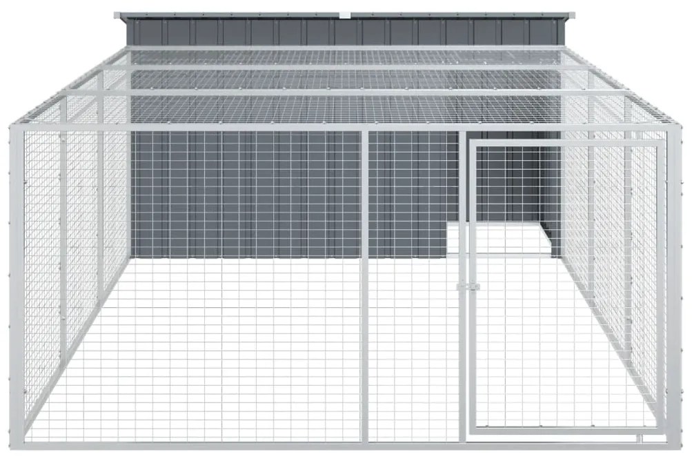 Casota p/ cães c/ parque 197x396x110 cm aço galvaniz. antracite
