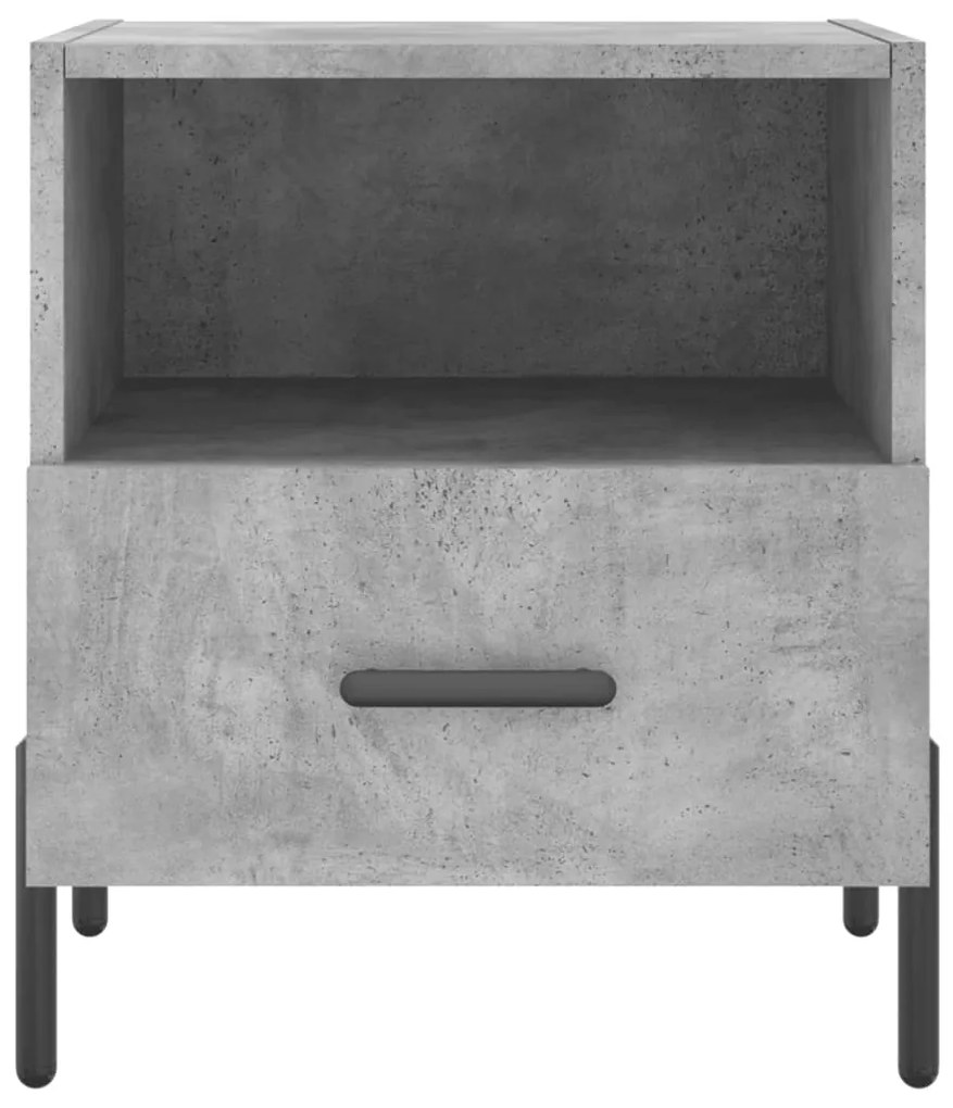 Mesas de cabeceira 2pcs derivados de madeira cinza cimento