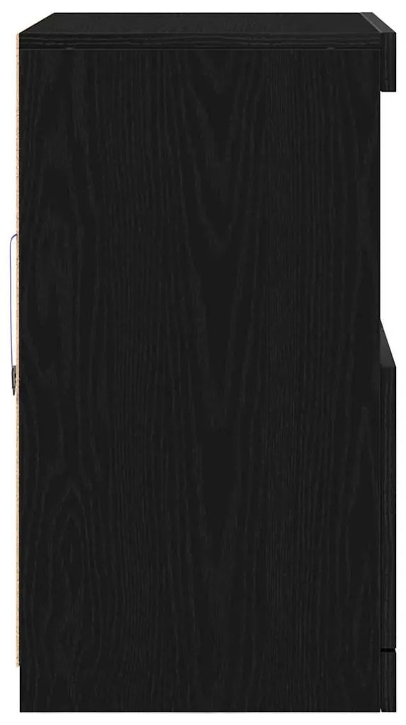 Sideboard vidaXL com Luzes LED Carvalho Preto 60x37x67 cm