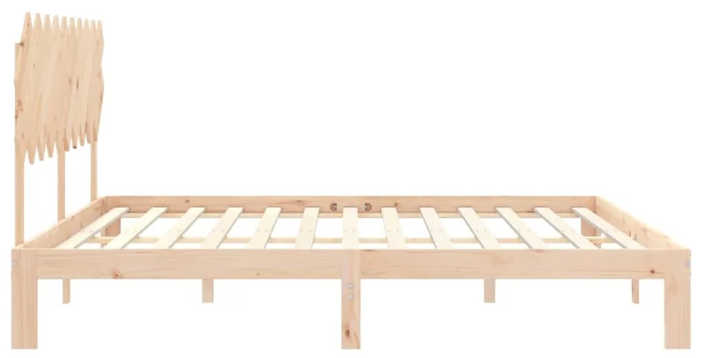 Cama sem colchão 200x200 cm madeira de pinho maciça