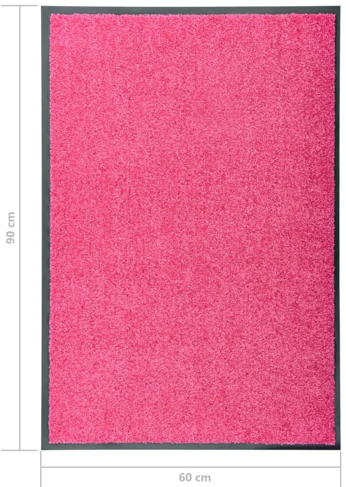 Tapete de porta lavável 60x90 cm rosa