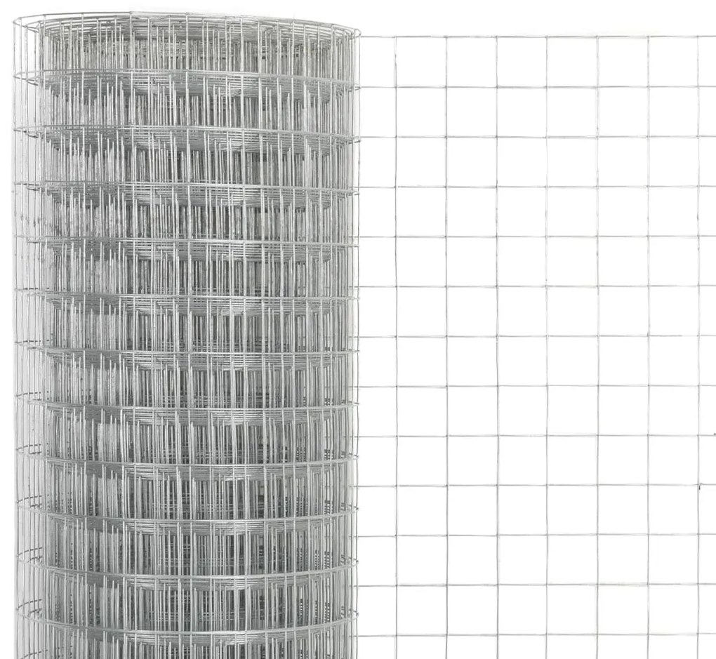 Cerca de arame p/ galinheiro 25x0,5 m aço galvanizado prateado