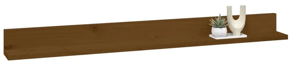 Prateleiras de parede 2pcs 110x11x9cm pinho maciço castanho-mel