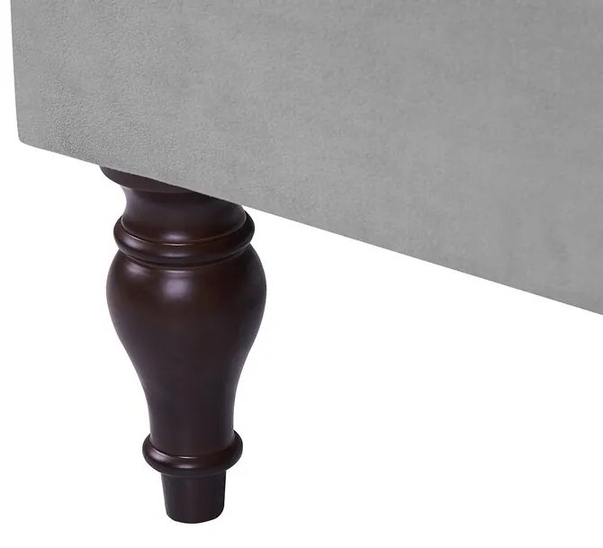 Chaise-longue à direita com arrumação em veludo cinzento claro PESSAC II Beliani