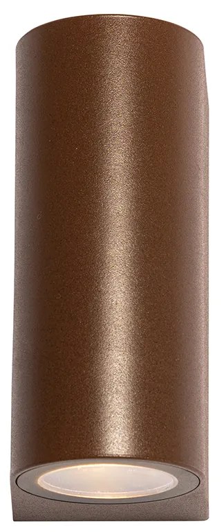 Candeeiro de parede exterior castanho ferrugem oval 2 luzes - Baleno