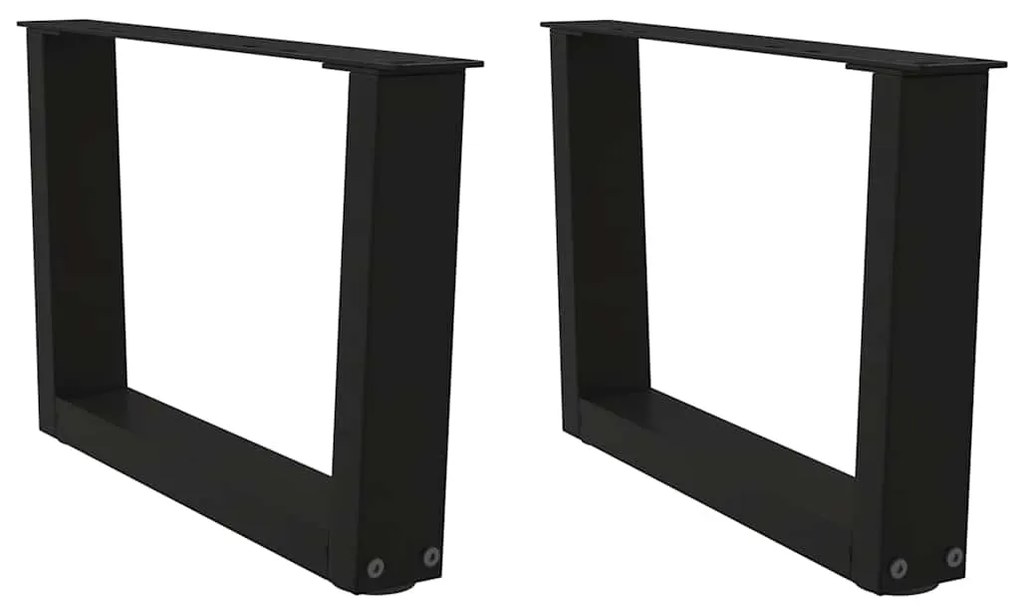 Mesa de jantar pernas 2 pcs forma de V 60x(30-31,3)cm aço preto