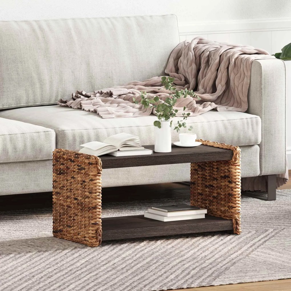 vidaXL Mesa de centro Natural 70 x 35 x 35 cm Madeira de Mogno Sólida