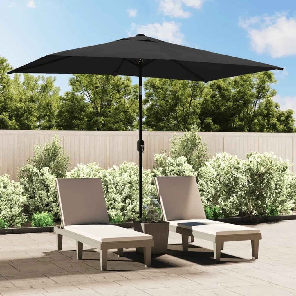 44501 vidaXL Guarda-sol de exterior com poste de metal 300x200 cm antracite