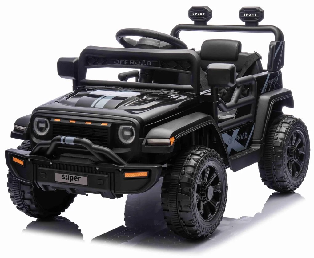 Jipe elétrico para crianças OFFROAD NEW, bateria de lítio, chassis alto, banco largo, suspensão nas rodas traseiras, controlo remoto de 2,4 GHz, leito