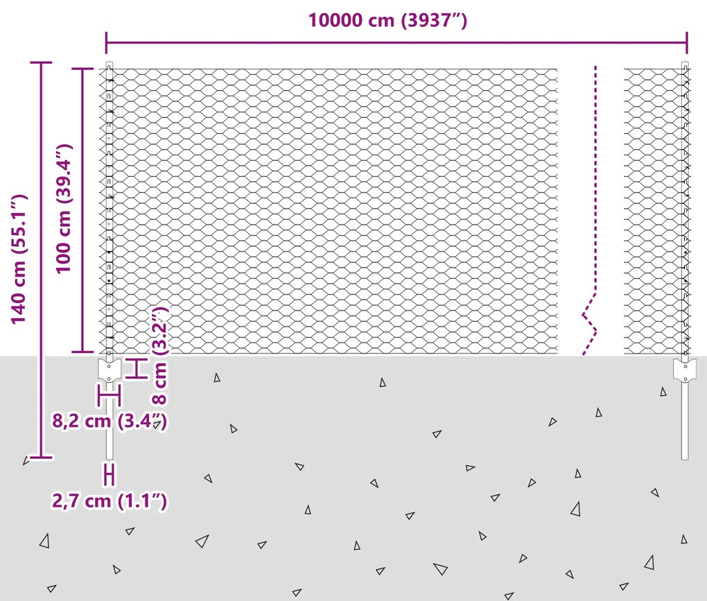 Postes de Cerca 22 peças U-Channel Cinzento 100 cm Aço