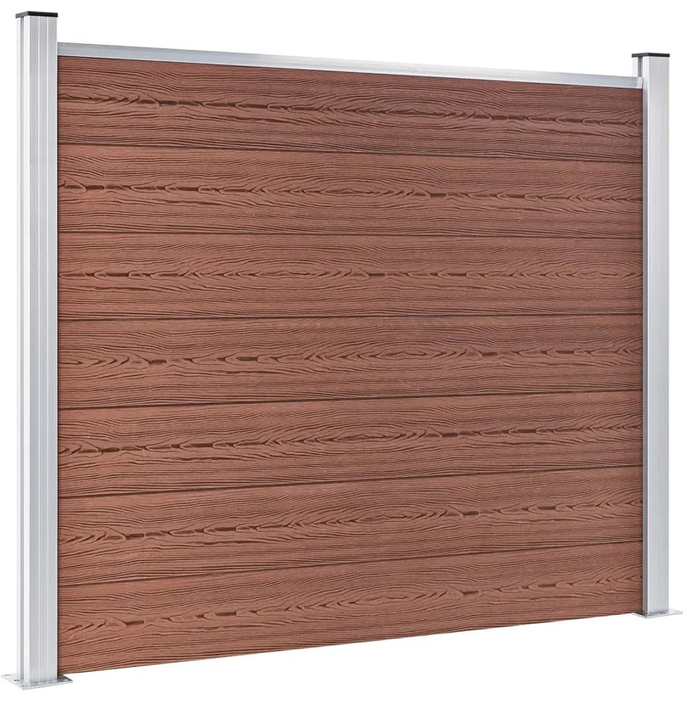 Conjunto painel de cerca 353x146 cm WPC castanho