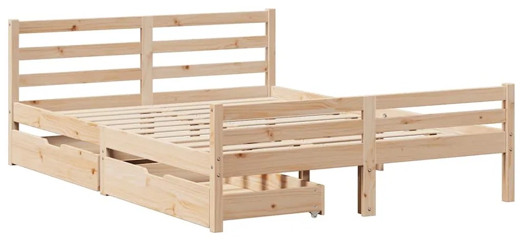 Cama sem colchão 140x190 cm madeira de pinho maciça