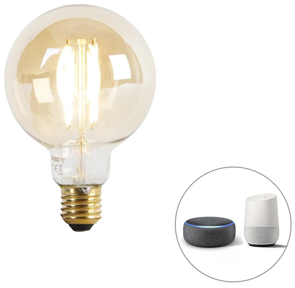 Lâmpada LED inteligente E27 G95 ouro 7W 806lm 1800K - 3000K