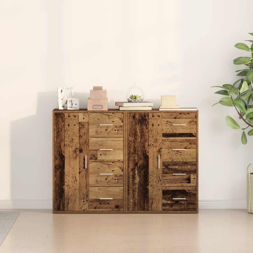 Buffets 2 pcs Madeira Velha 60x31x84 cm Madeira Engenharia