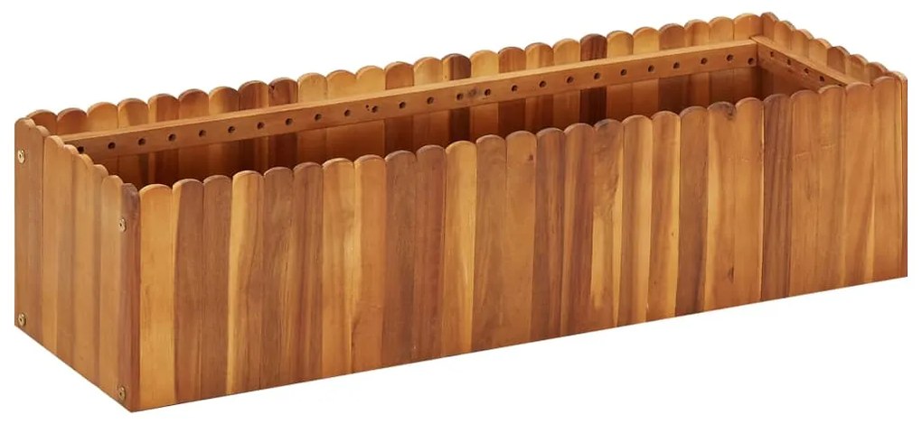 vidaXL Vaso/floreira de jardim 100x30x25 cm madeira de acácia maciça