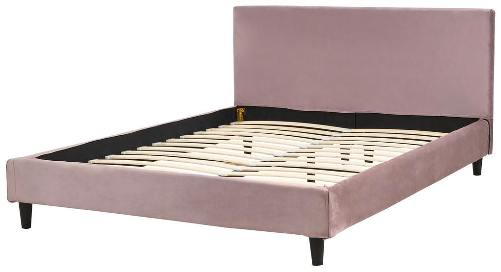 Capa em veludo rosa 140 x 200 cm para cama FITOU Beliani