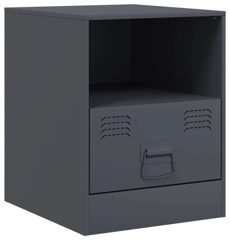 Mesas de cabeceira 2 pcs 34,5x39x44 cm aço antracite