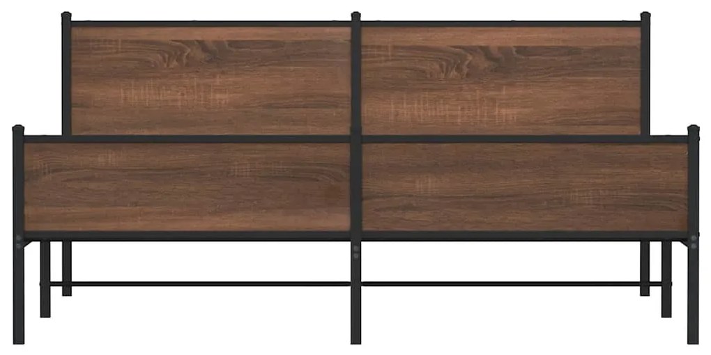 Estrutura cama sem colchão 160x200 cm metal carvalho castanho