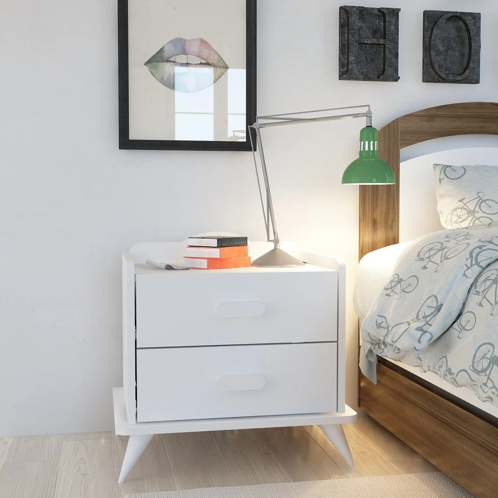 Mesa de Cabeceira Andaz – Branco – 60x58,6x42,1 cm