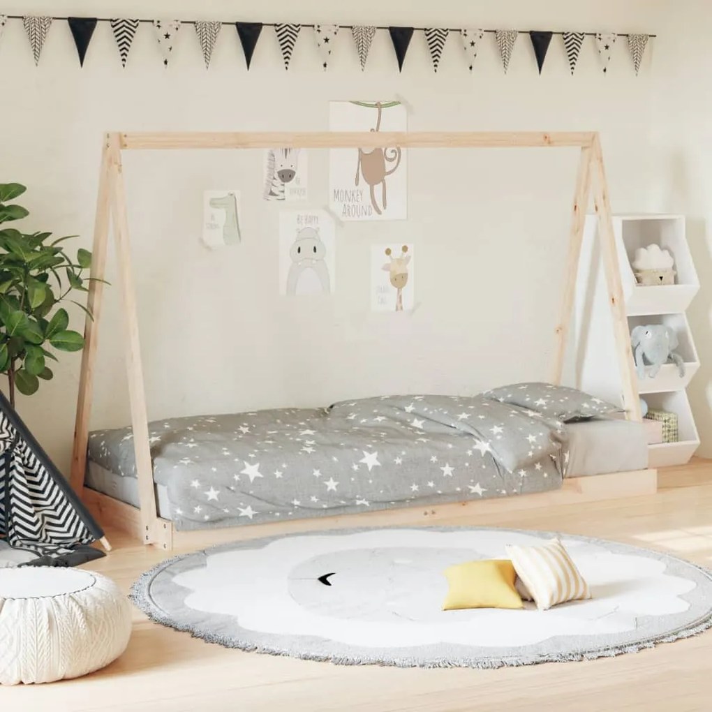 vidaXL Estrutura de cama infantil 80x200 cm madeira de pinho maciça