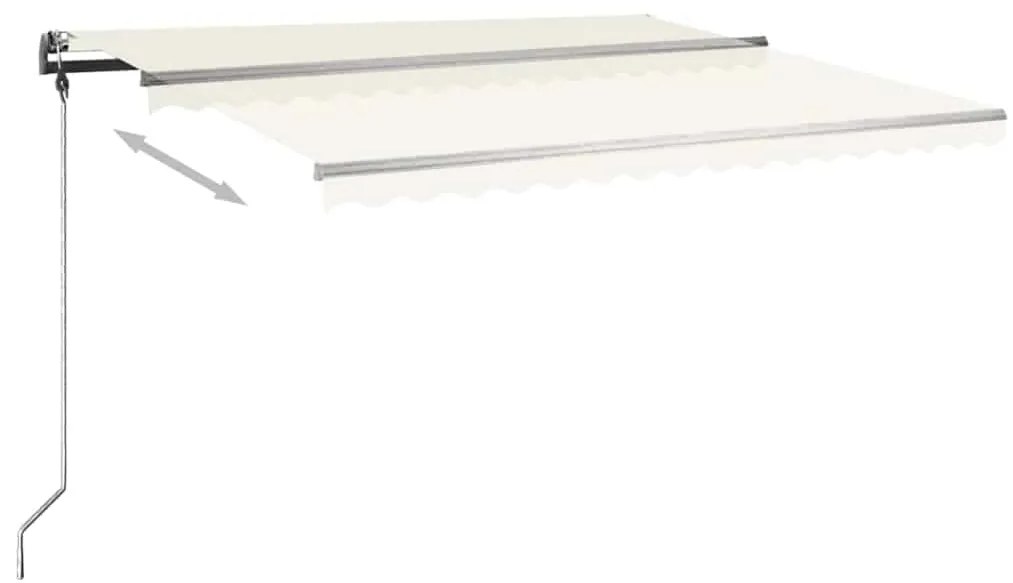 Toldo retrátil manual independente 400x300 cm cor creme