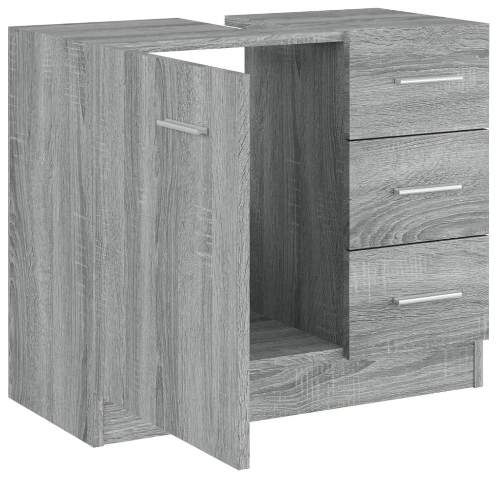 Móvel p/ lavatório 63x30x54 cm derivados madeira cinza sonoma