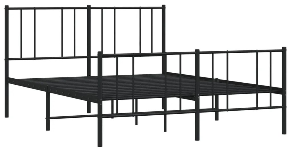 Estrutura de cama sem colchão com pés 160x200 cm preto