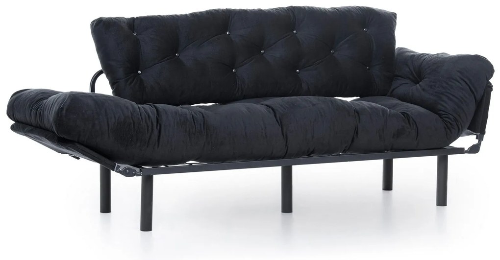 Mesa de Centro Selin Metal Ferforje – Carvalho e Preto – 90x90x38 cm