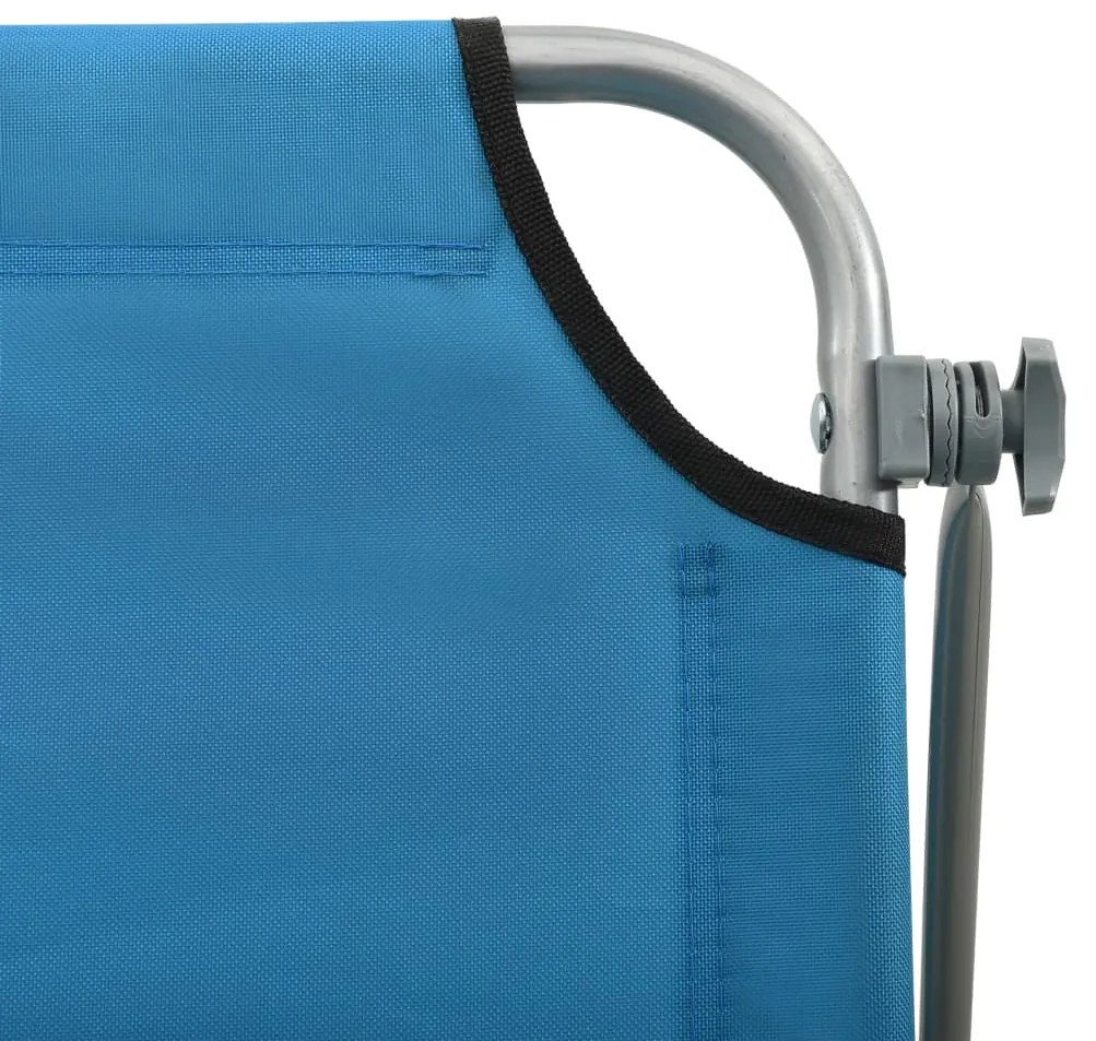 Espreguiçadeira com toldo aço azul