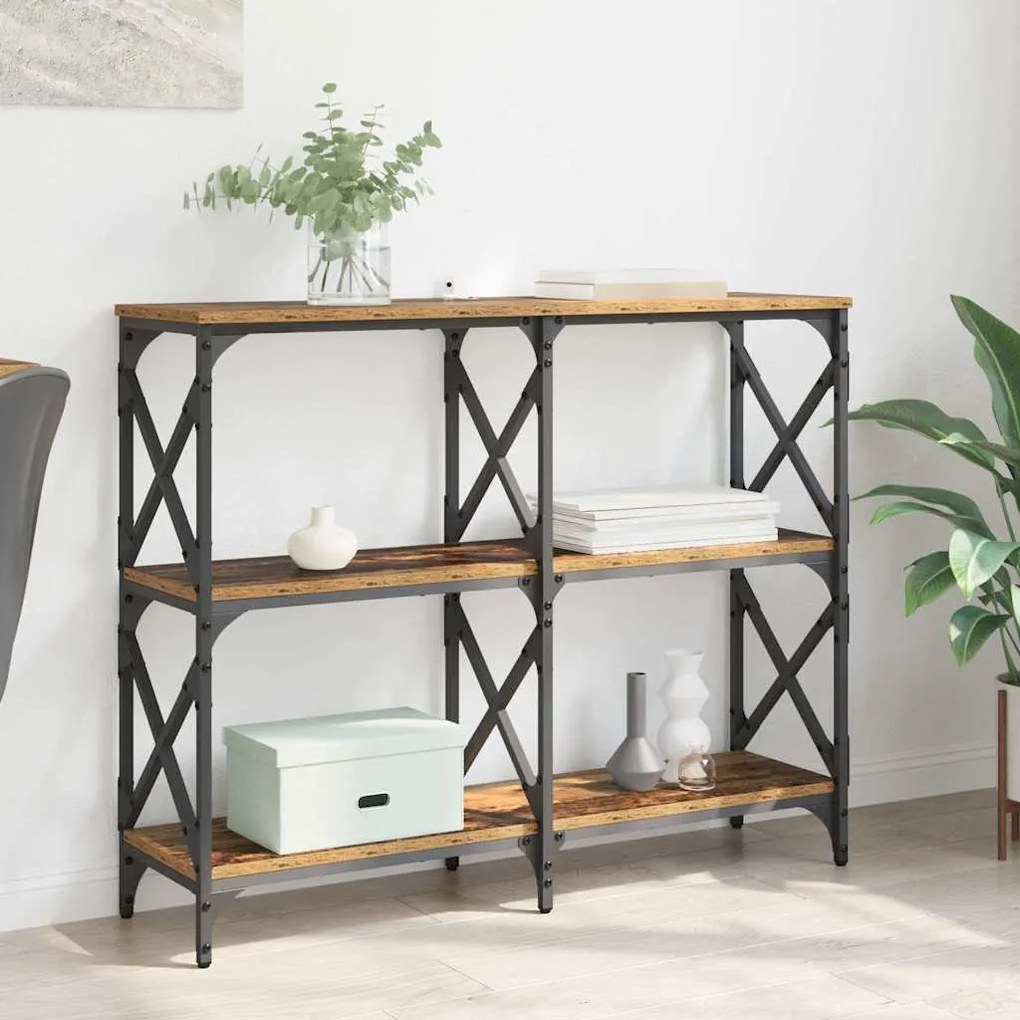 vidaXL Aparador Madeira antiga 100 x 28 x 80,5 cm Madeira processada