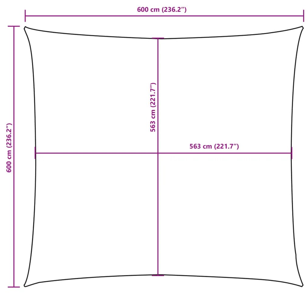 Para-sol estilo vela tecido oxford quadrado 6x6 m verde-escuro