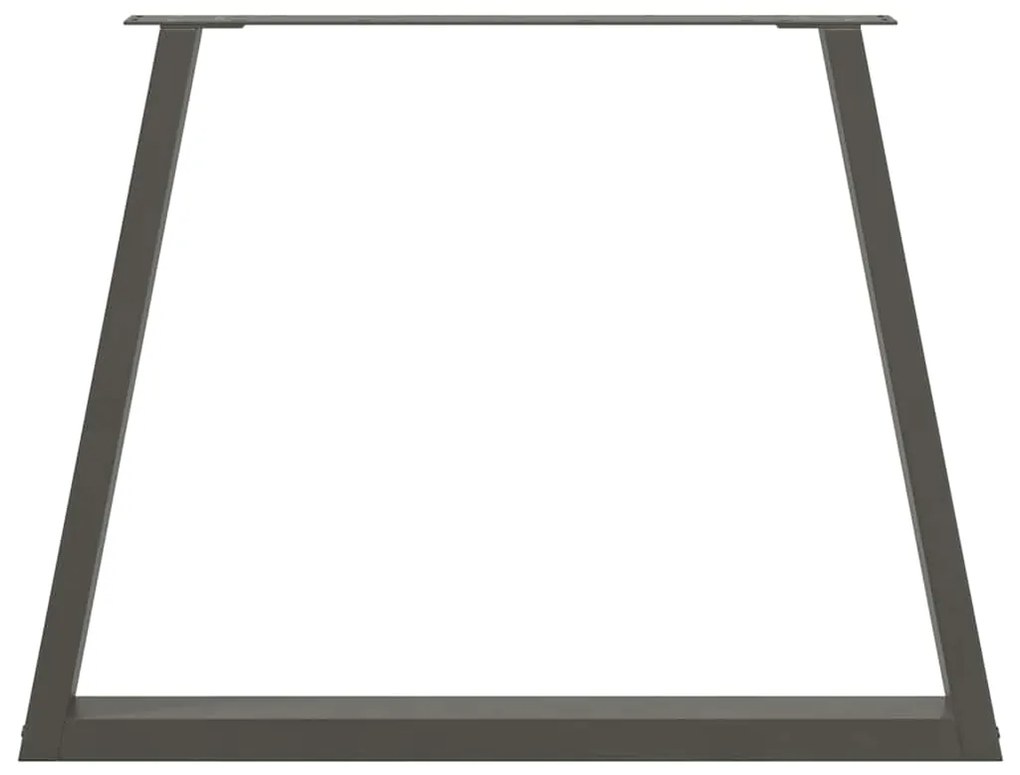 Pés para mesa de jantar em V, 3 peças, antracite, 90x (72-73,3) cm, aç
