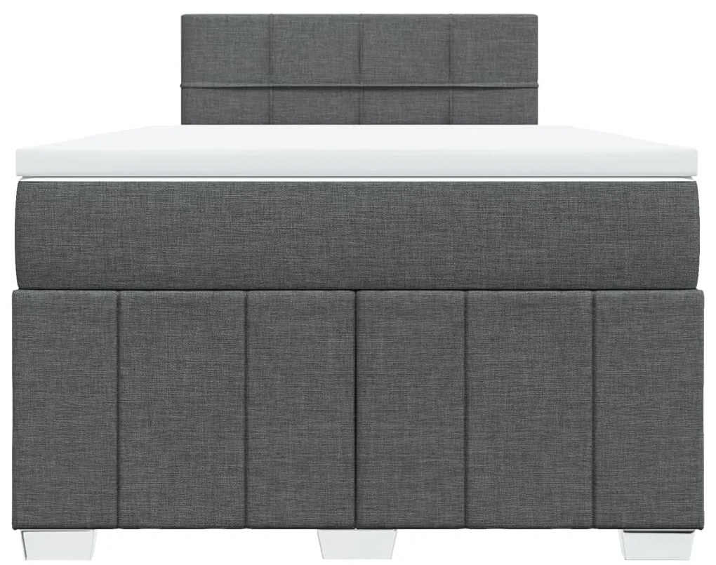 Cama boxspring com colchão 120x190 cm tecido cinzento-escuro