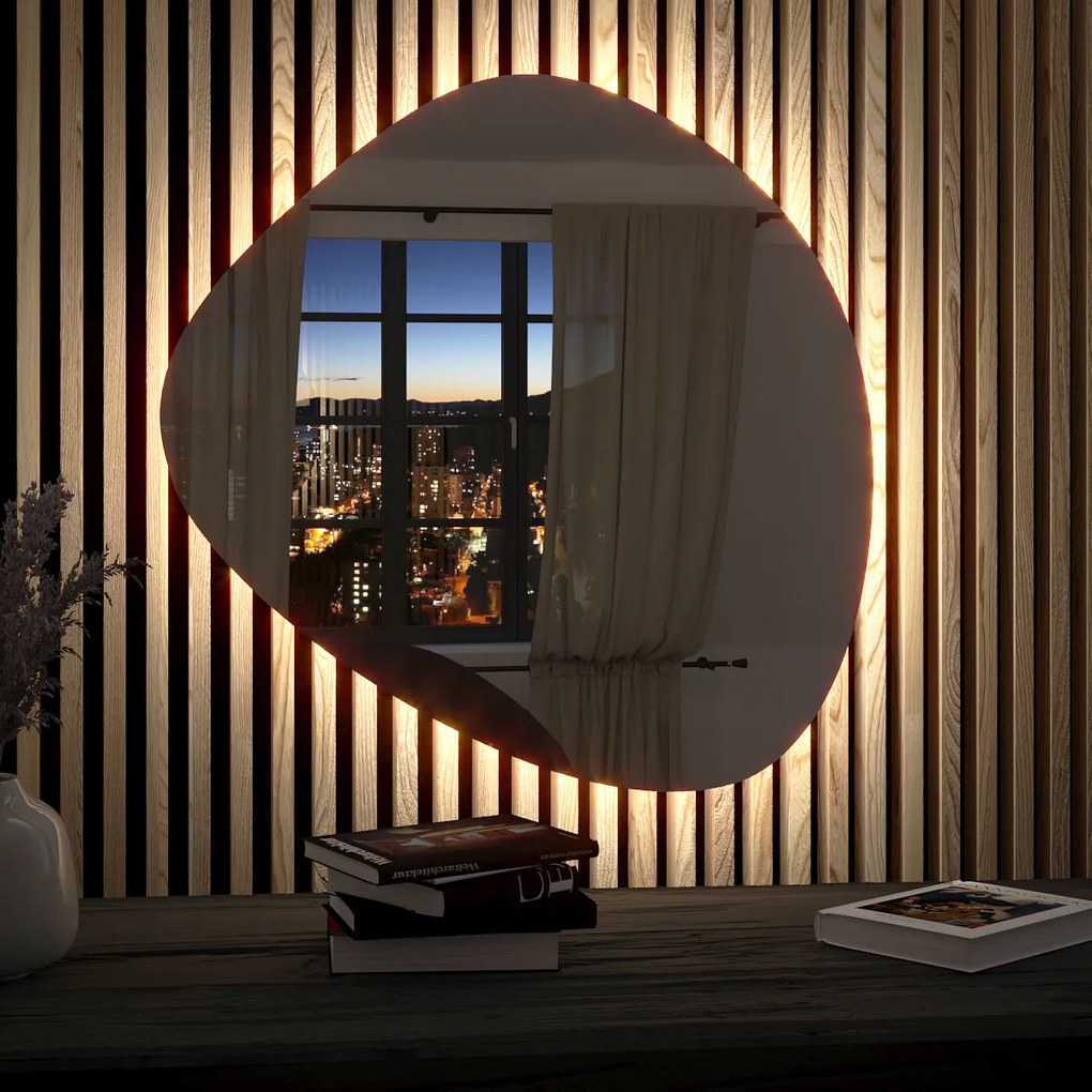 Espelho LED orgânico com iluminação A22