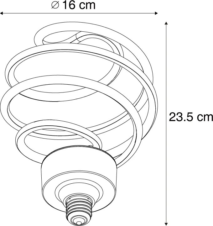 Lâmpada LED E27 Deco Preta Espiral 6W 370 lm 3000K