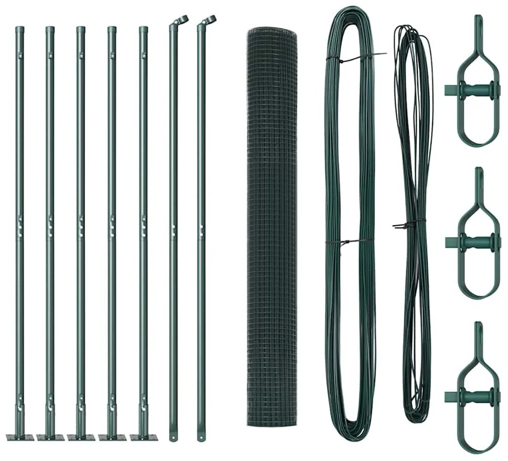Conjunto de Postes para Cerca de Aço Conjunto de 2 Verde