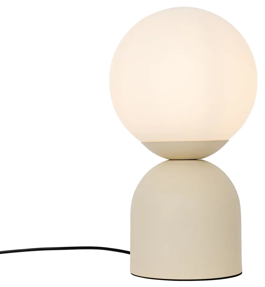 Candeeiro de mesa Hotel Chic bege com vidro opalino - Pallon Trend Chique de hotel